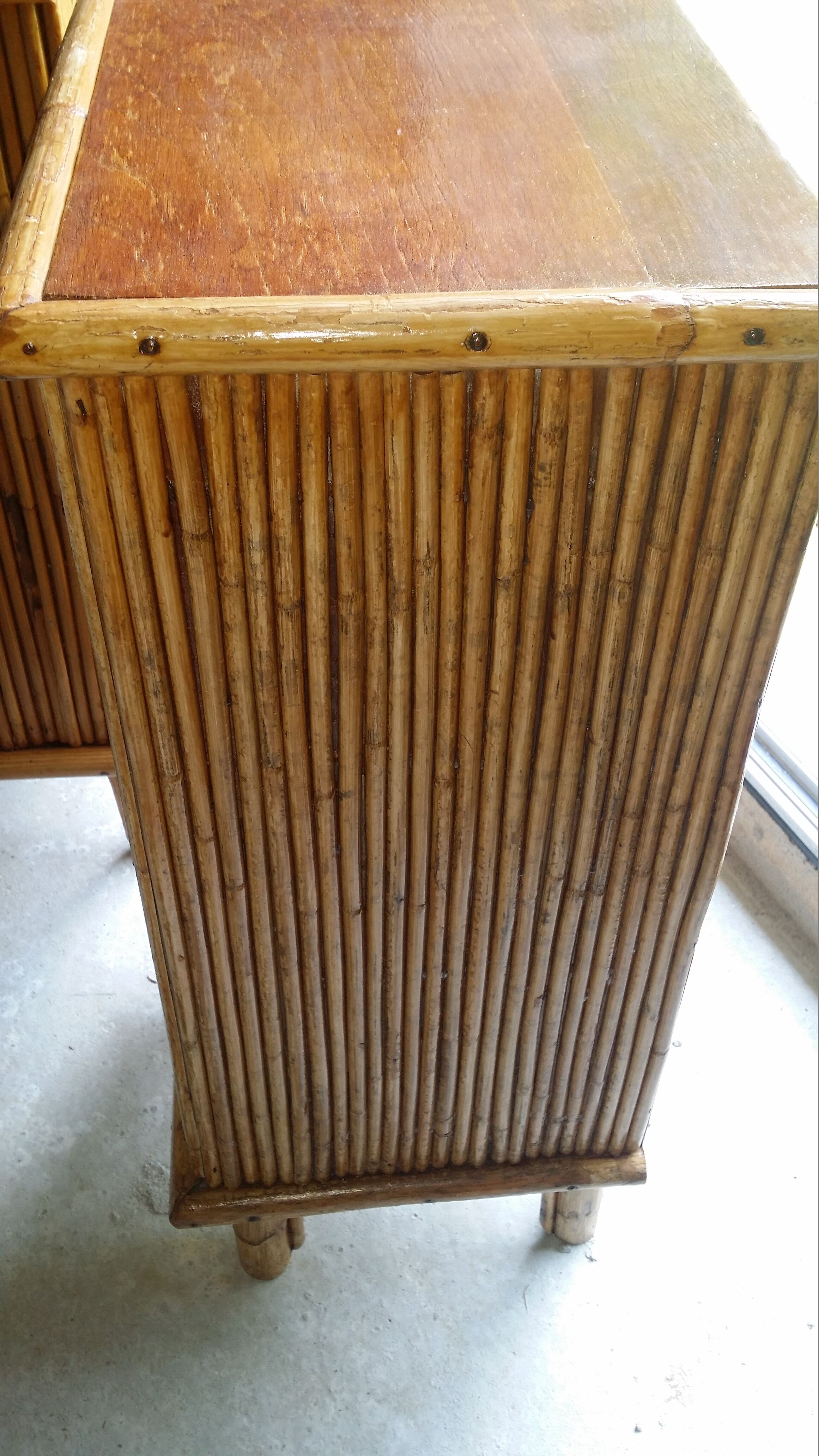 Pair of rattan bedsides