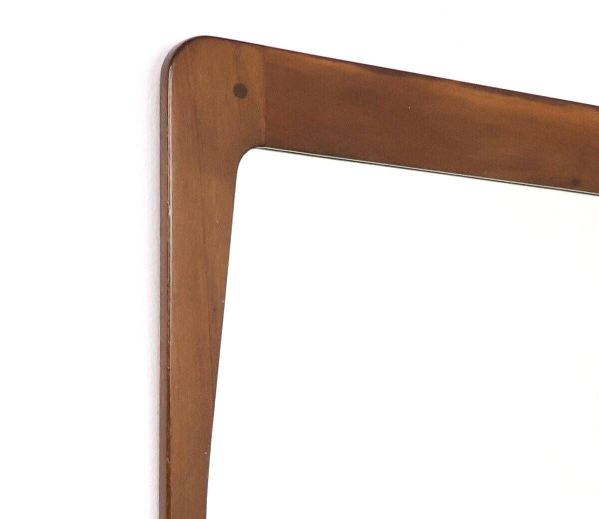 Vintage wooden mirror by Aksel Kjersgaard for Illums Bolighus, 1960s