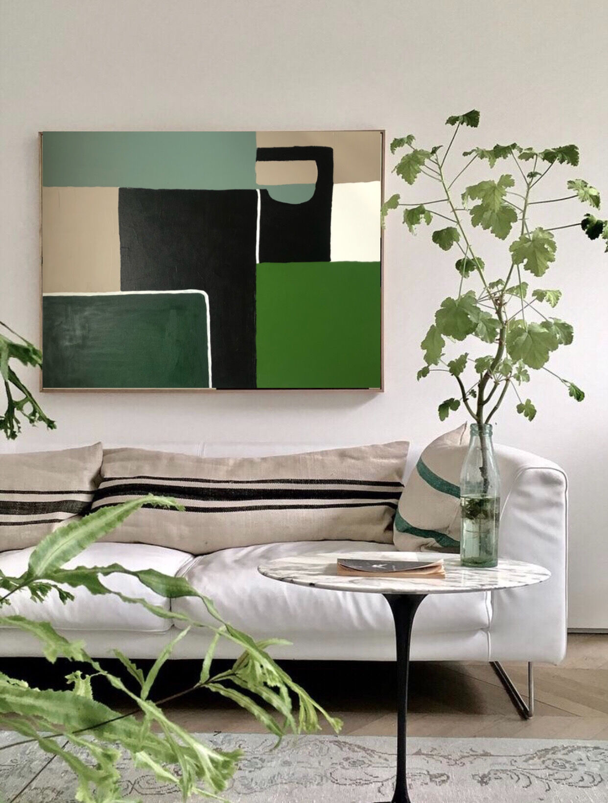 Abstract painting geometric shapes "Life" 100x81 cm