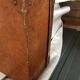Vintage suitcase in indoor leather light khaki fabric