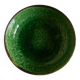 Shallow dish Aegitna on a green glazed earthenware base