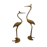 Pair of brass herons