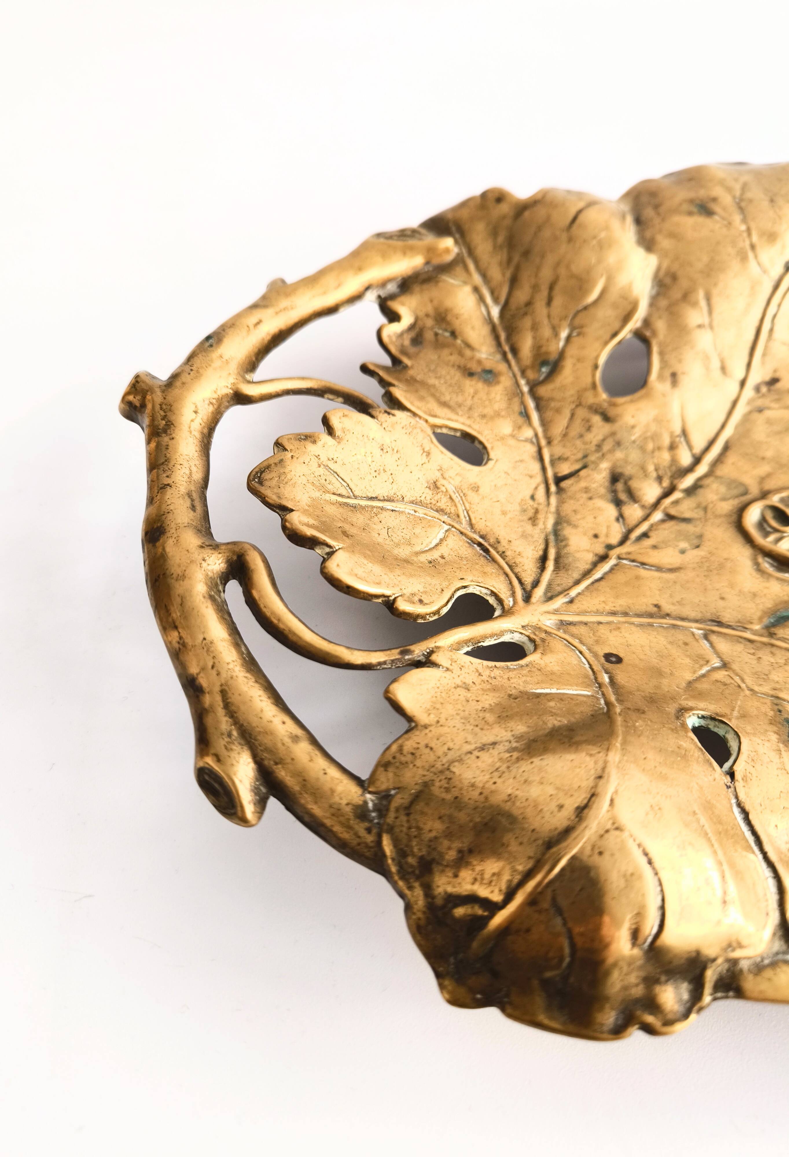 French bronze tray in Oak Leaf style from the 1950s