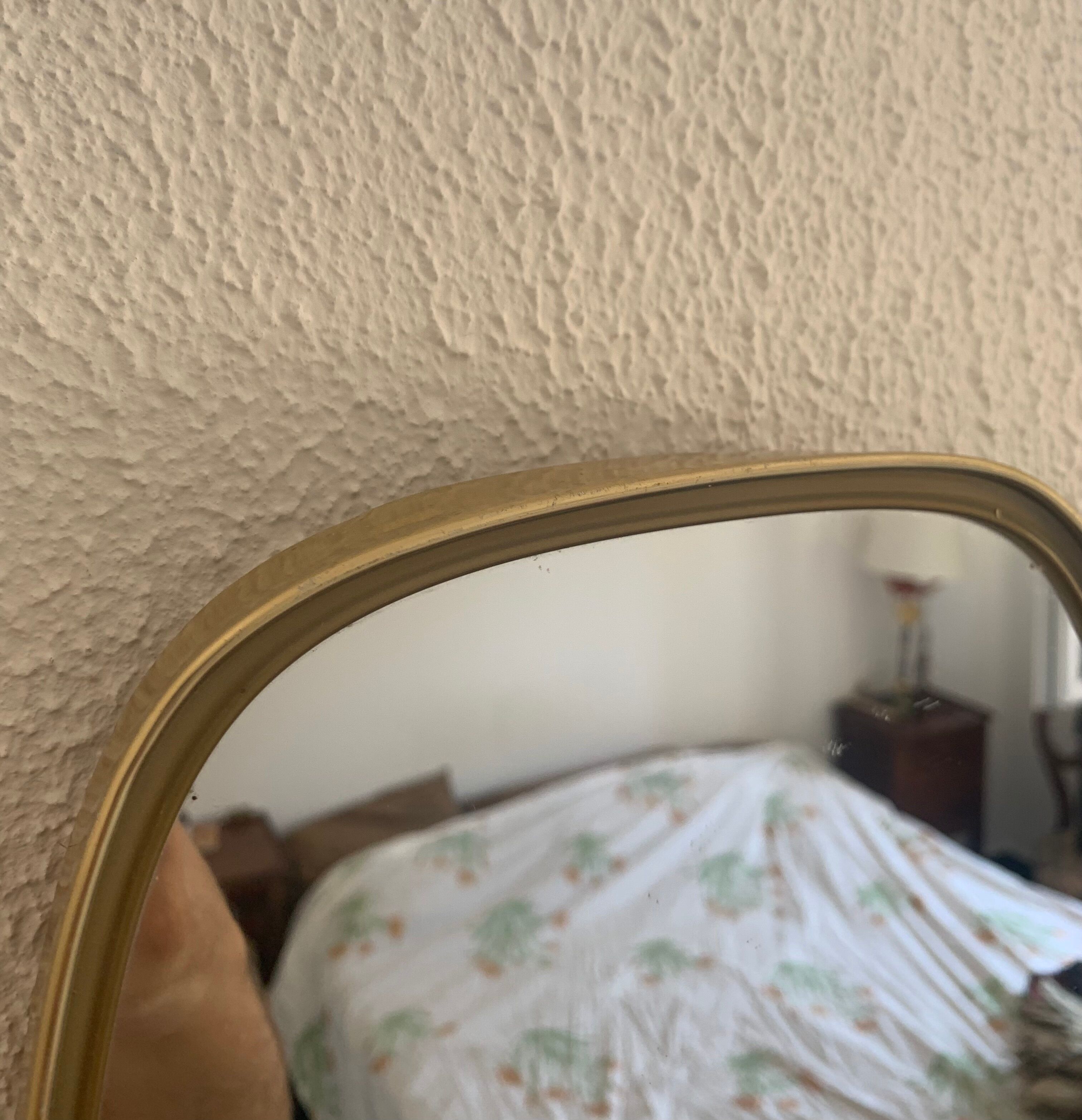 Vintage mirror 1960 asymmetrical mirror - 46 x 24 cm