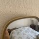 Vintage mirror 1960 asymmetrical mirror - 46 x 24 cm