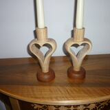pair of heart candle holders