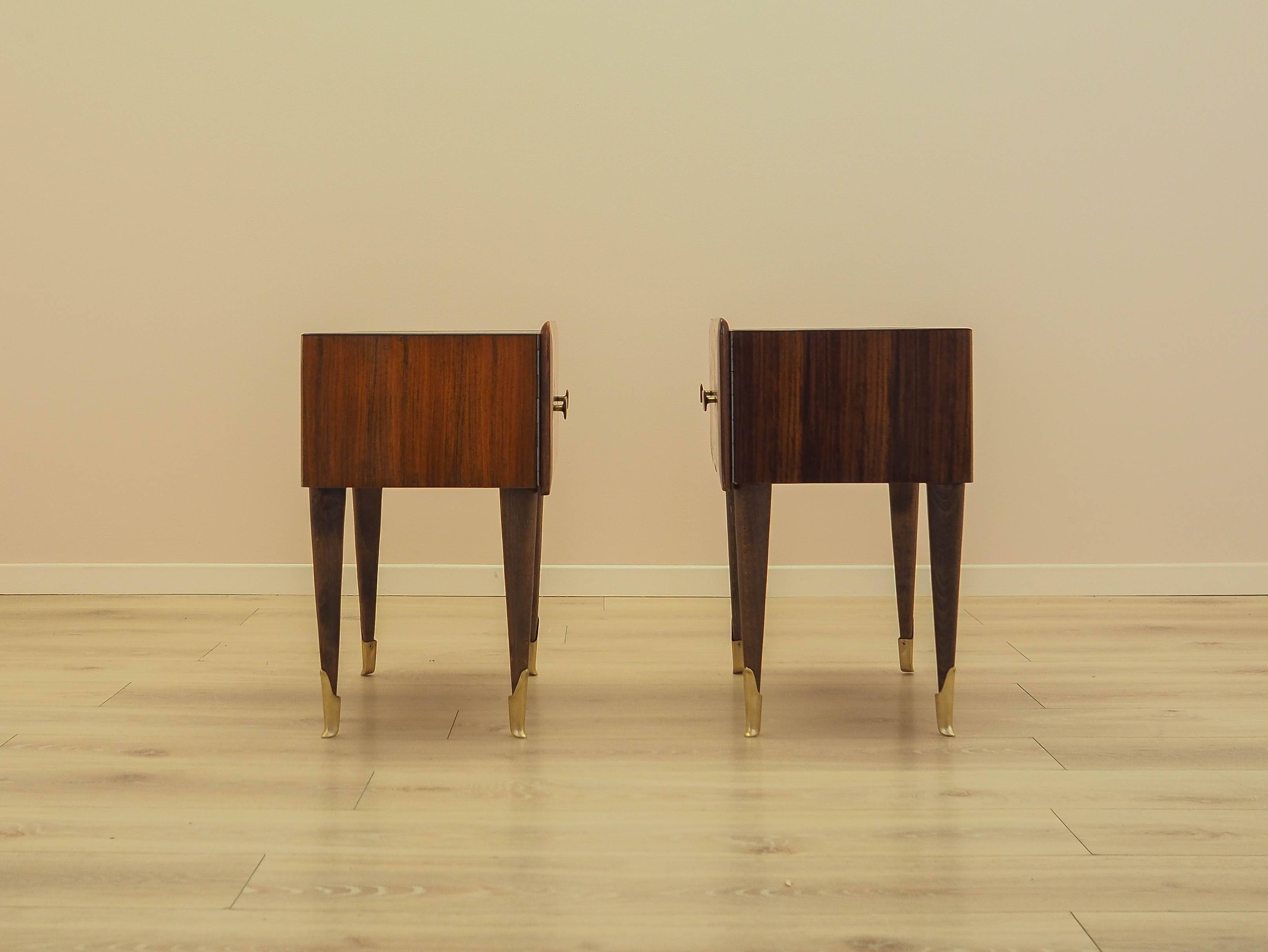 Two Bedside Cabinets, Mahogany Veneer, Italy, 1970s
