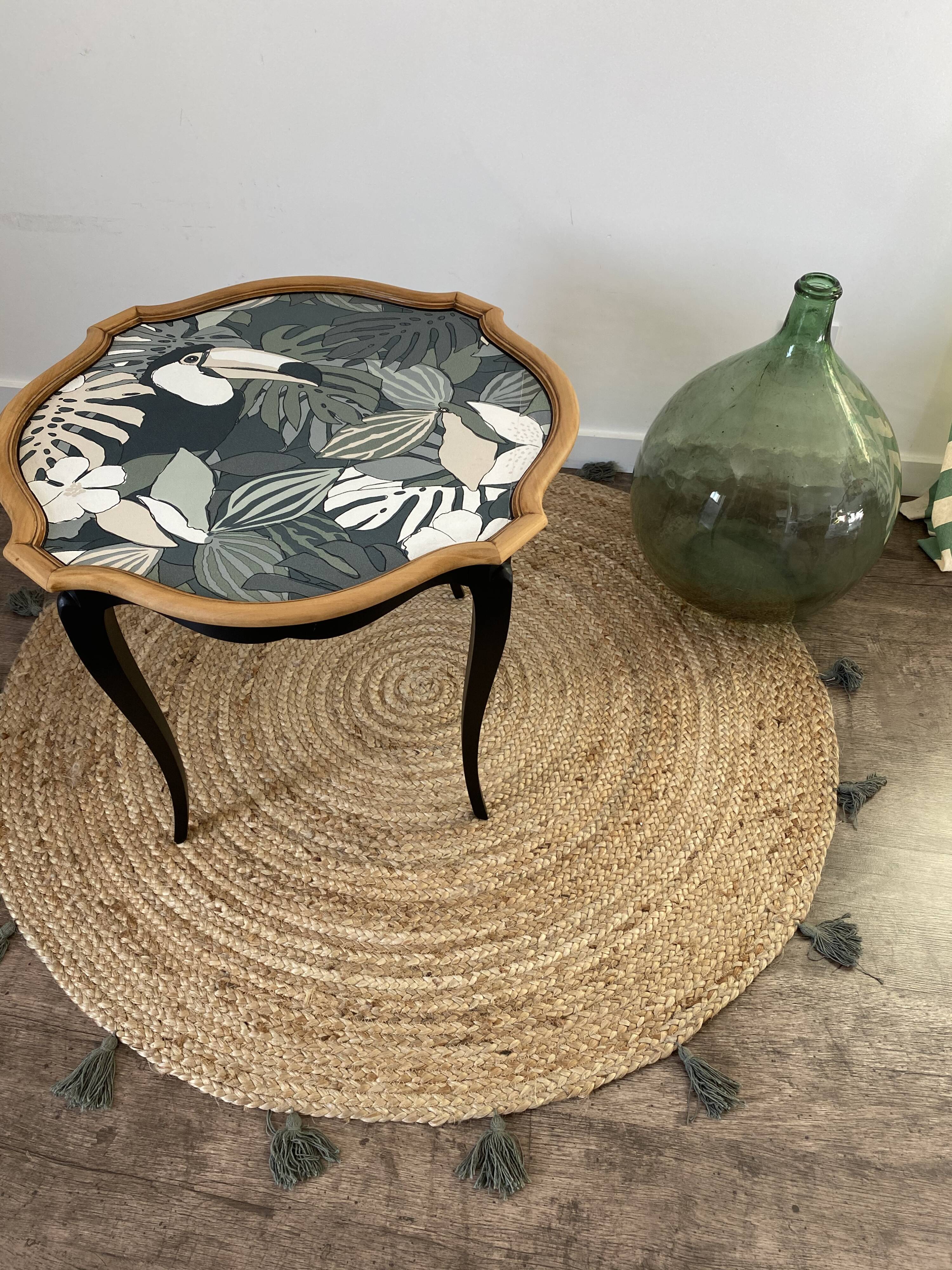 Classic style coffee table restyled black and jungle