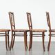 Set of 4 vintage bistro chairs Jacob & Josef Kohn Wien with a wicker seat