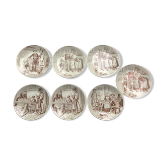 Sarreguemines speaking plates model "The Vocations"