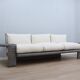 Vintage 3-seater sofa by Marzio Cecchi in ribbed leather 1970s