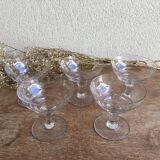 Engraved glass champagne cups