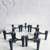Set of 7 Black Candle Holders Design Koziol Hommage 2005 Germany