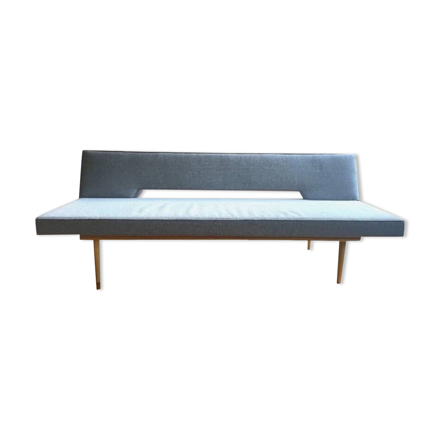 Canapé scandinave vintage, banquette scandinave vintage en teck, canapé en laine