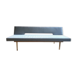 Vintage Scandinavian sofa, vintage Scandinavian teak bench, wool sofa