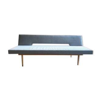 Vintage Scandinavian sofa, vintage Scandinavian teak bench, wool sofa