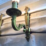 Pair of applique 1 bronze lights
