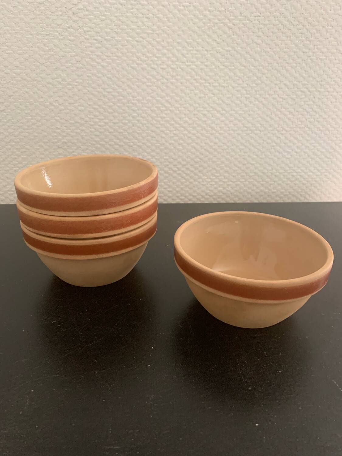Set of 4 stoneware bowls Gien France
