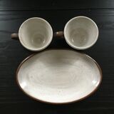 Set 2 tasses et plat à café