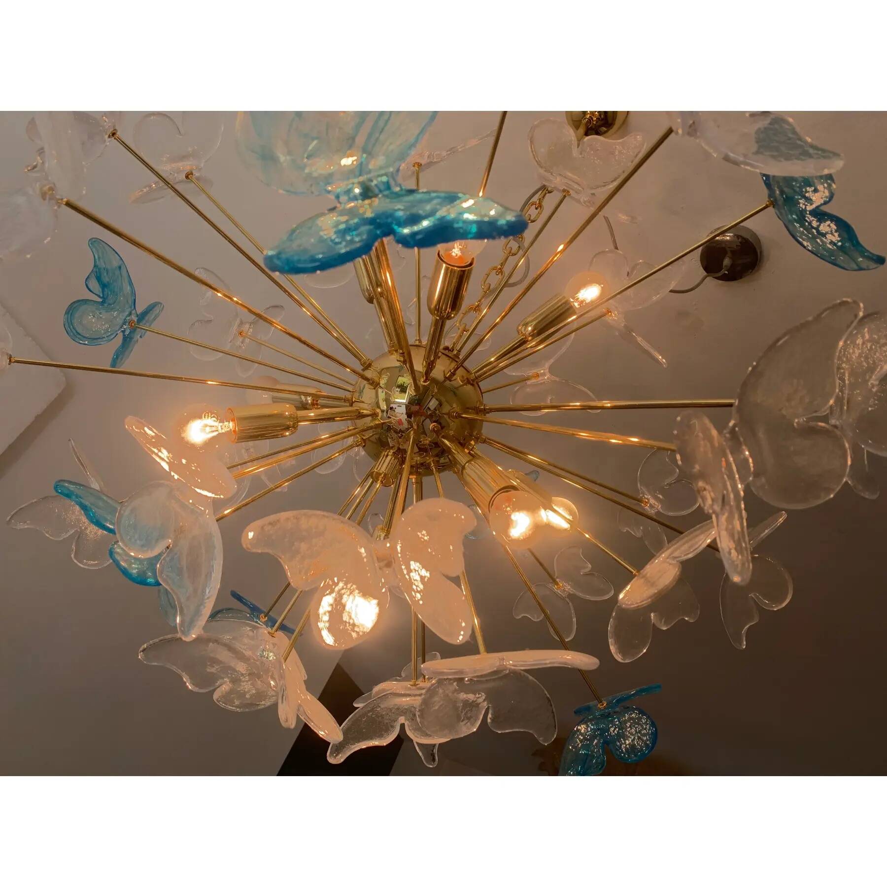 Italian Sputnik Butterfly Chandelier in Murano Glass, Venini Style