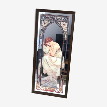 Miroir le repos de la nuit d'Alphonse Mucha H85cm