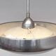 Big chrome milk glass Bauhaus pendant / lamp - 1930s