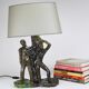Lampe de table sculpturale brutaliste “Homme et Femme près d’un arbre”, Italie, années 1970