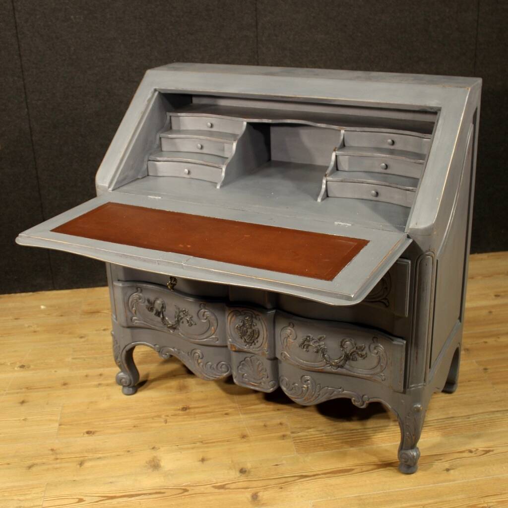 Shabby chic style lacquered wood sloping desk or chest of drawers, circa 1920-1930