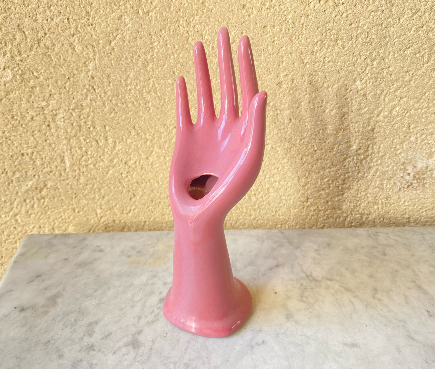 Vase soliflore fig hand in vintage ceramic 70s