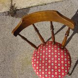 Vintage chairs, wooden, with splayed legs, both.
