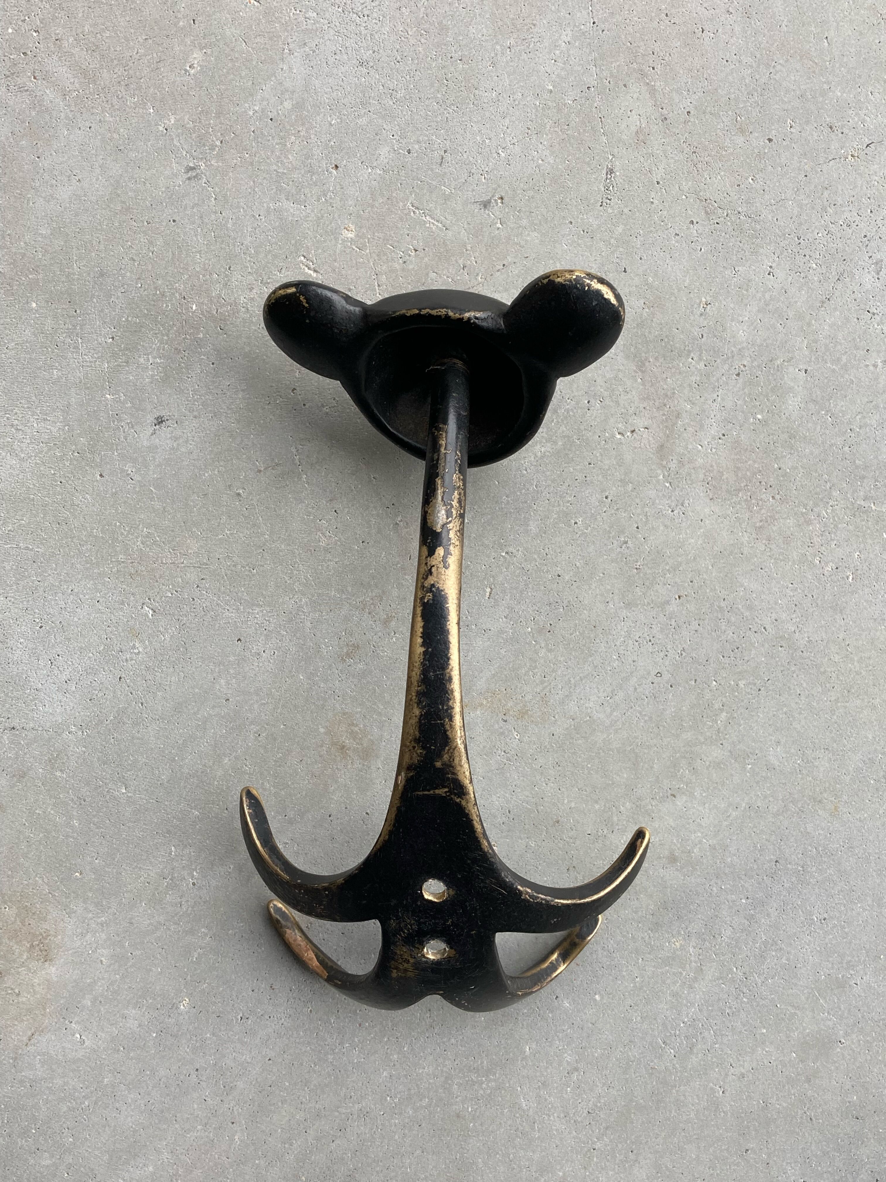Zoomorphic coat hooks by Walter Bosse 1950s