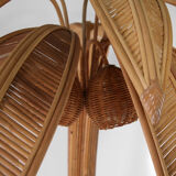 "Palm/coconut tree" floor lamp in rattan