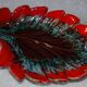 Leaf-shaped ceramic fruit bowl