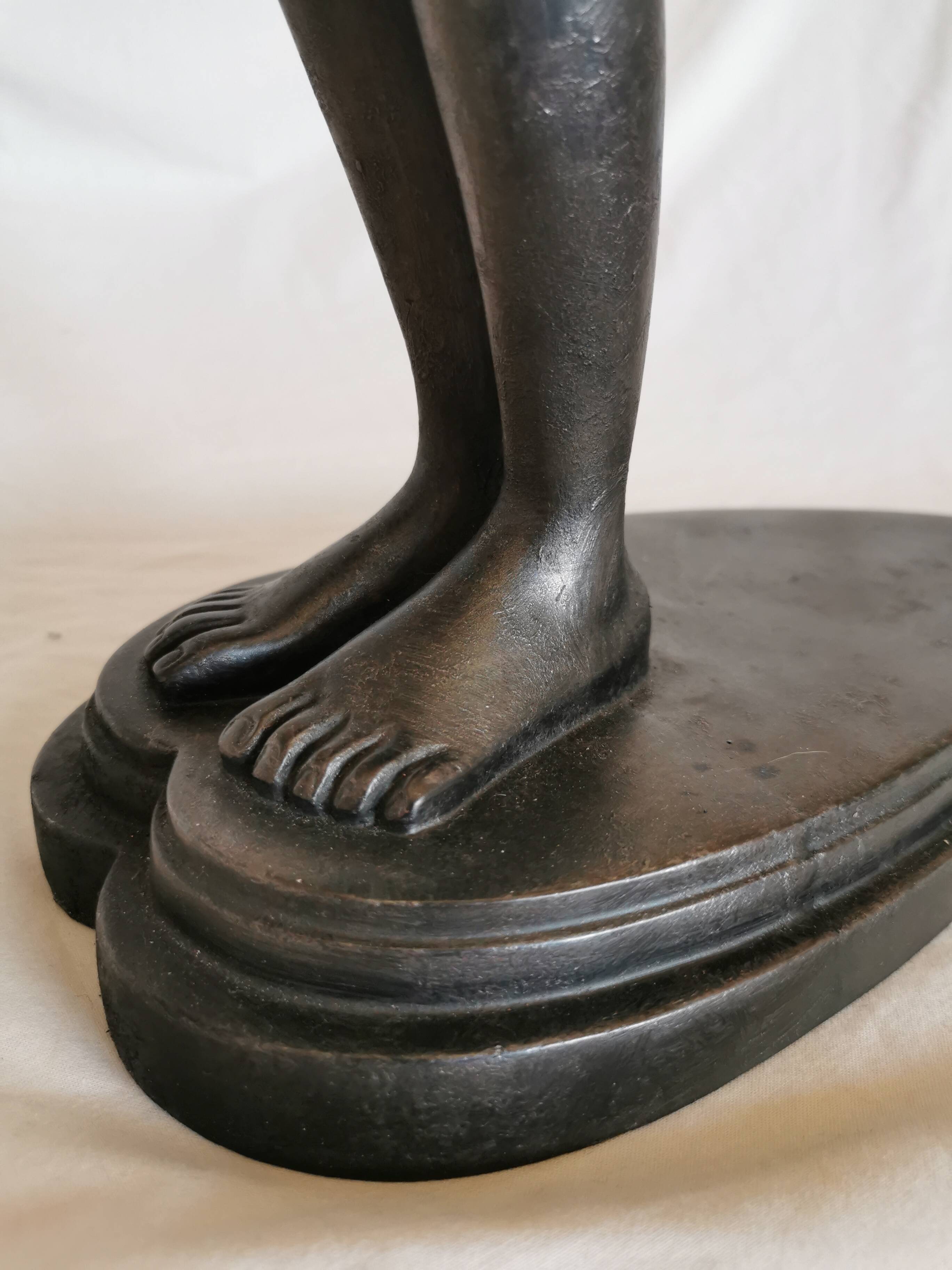 Large lamp, woman with ball, yoga, art deco style, 1980