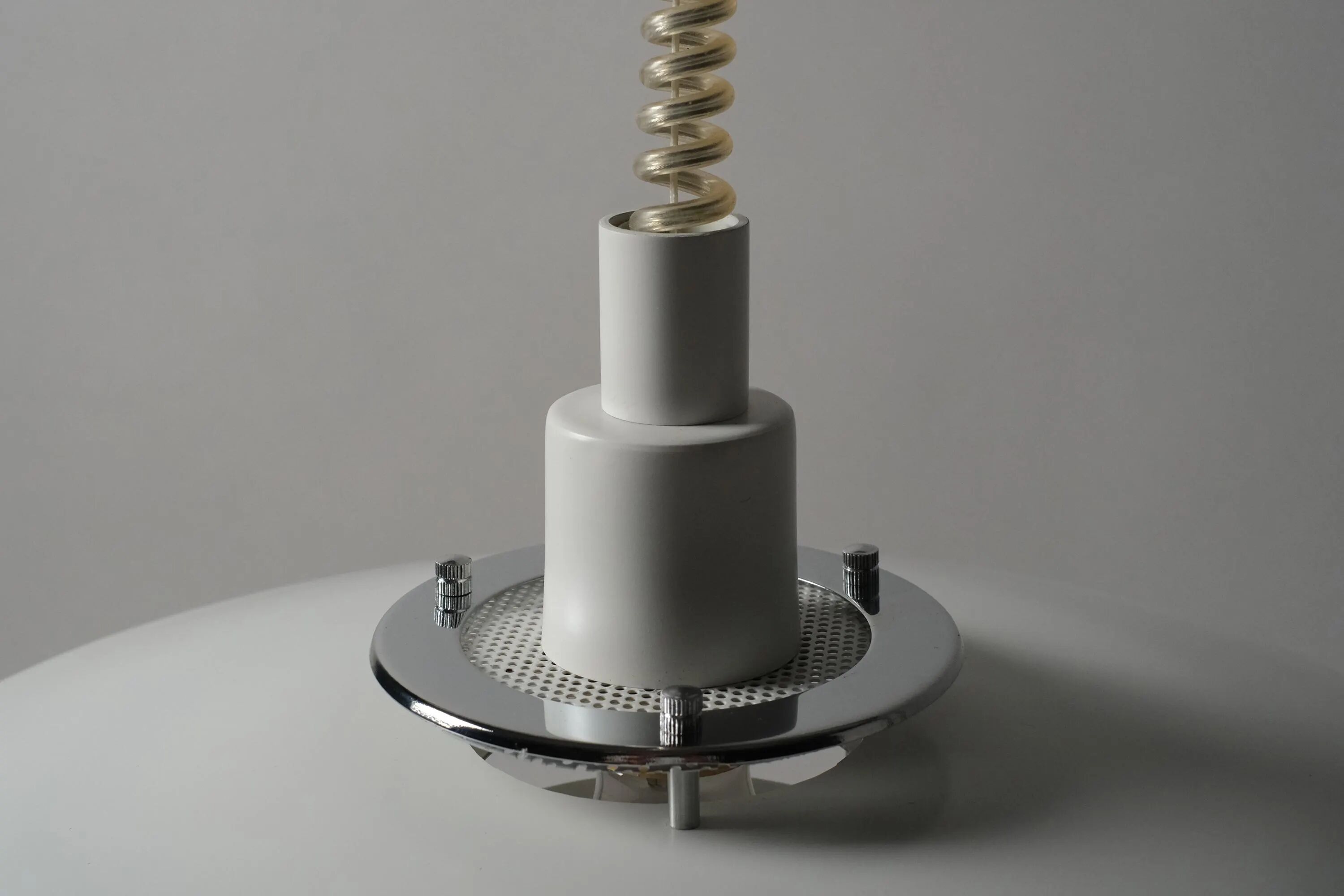 Markslöjd Multi-Layered Pendant Lamp, White Lacquered, 1990s Scandinavian Modern Lighting, Sweden