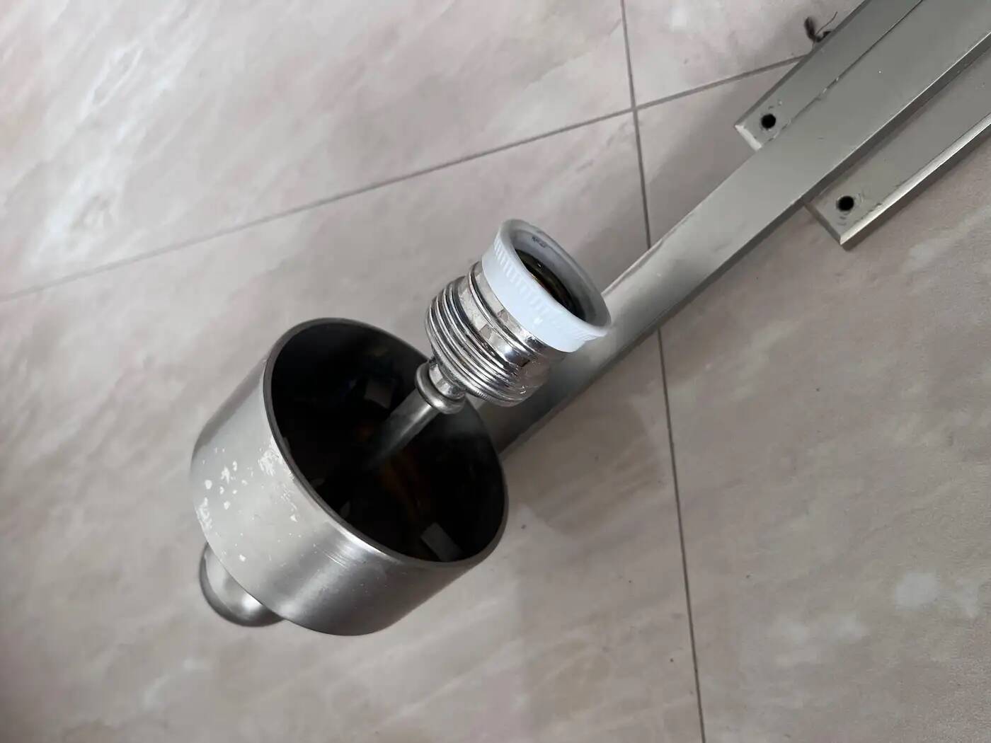 XXL big chrome and milk glass Bauhaus / functionalist wall lamp - 1930s