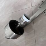 XXL big chrome and milk glass Bauhaus / functionalist wall lamp - 1930s