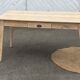 Large renovated table with 2 extensions and 2 drawers in raw solid wood.