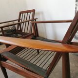 Pair of Scandinavian teak armchairs 1960