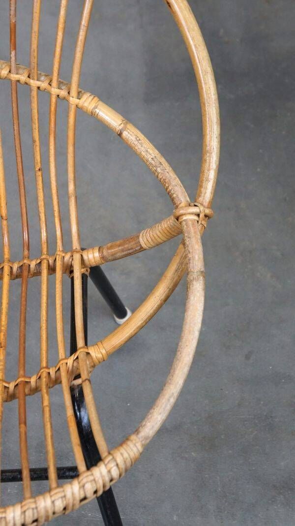 Vintage 1960s rattan Dutch design chair