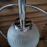 Chandelier suspension support metal chrome deco frosted globe