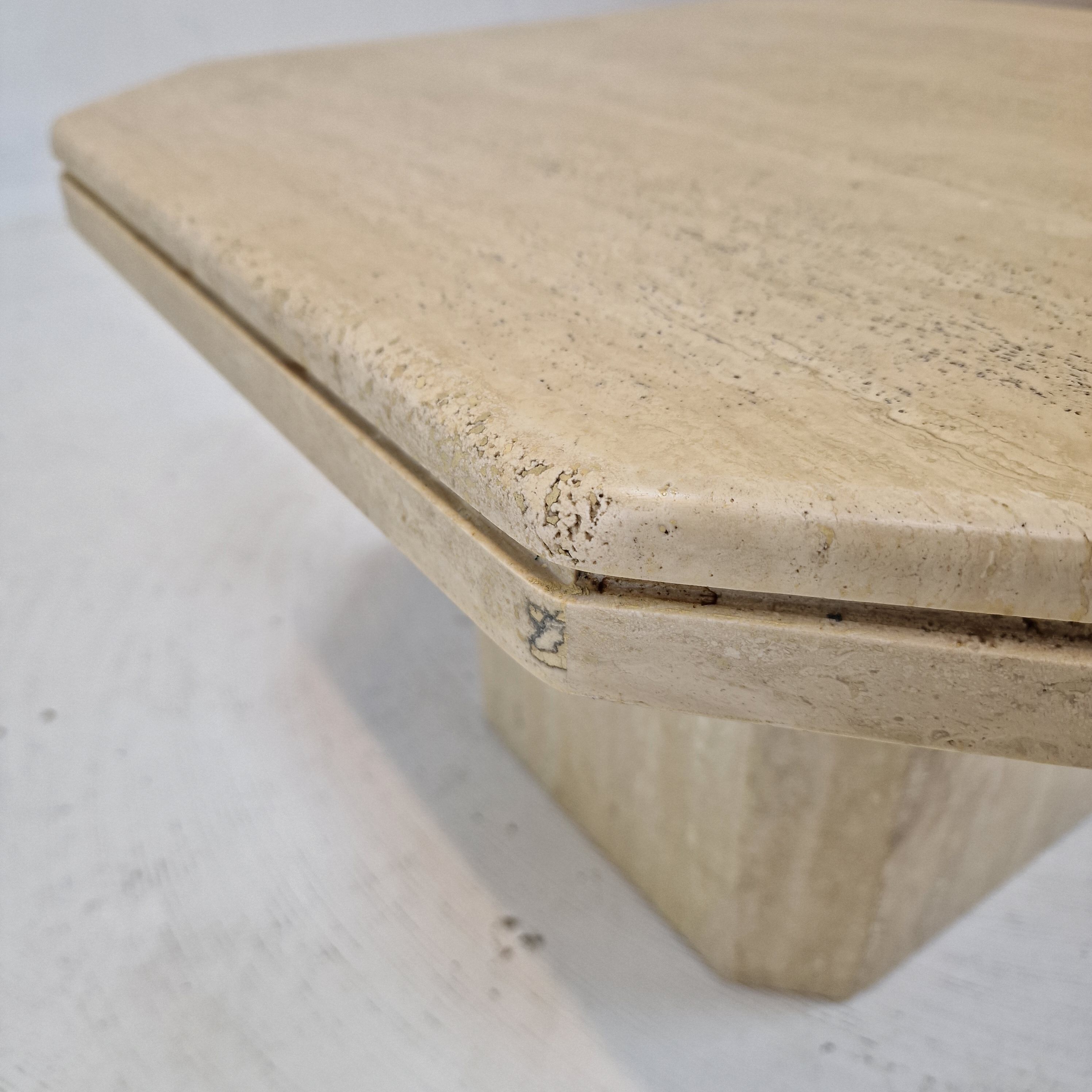 Side table in travertine, 1980s