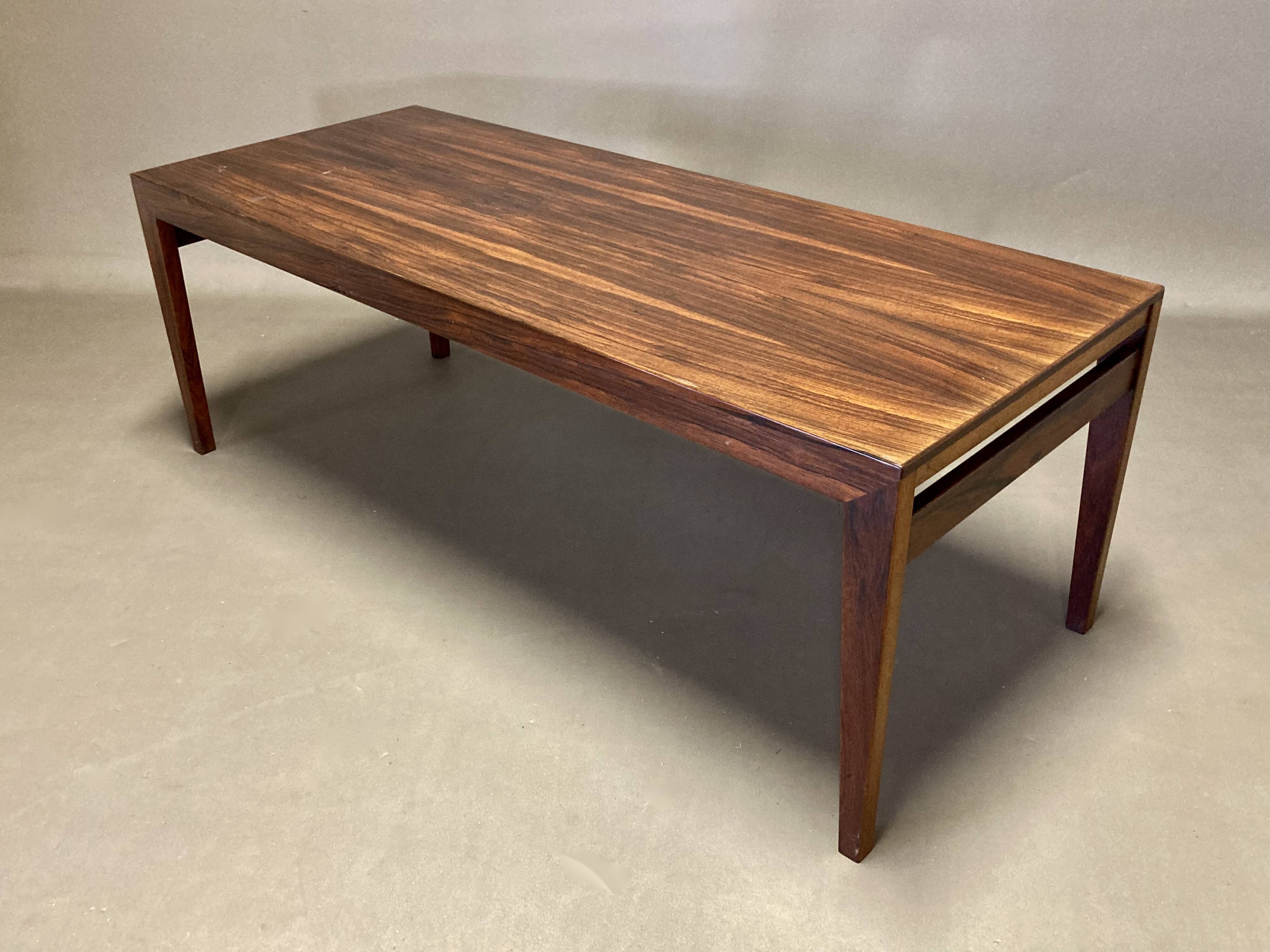 Scandinavian design rosewood coffee table 1950.