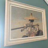 Painting of mother and daughter in a boat