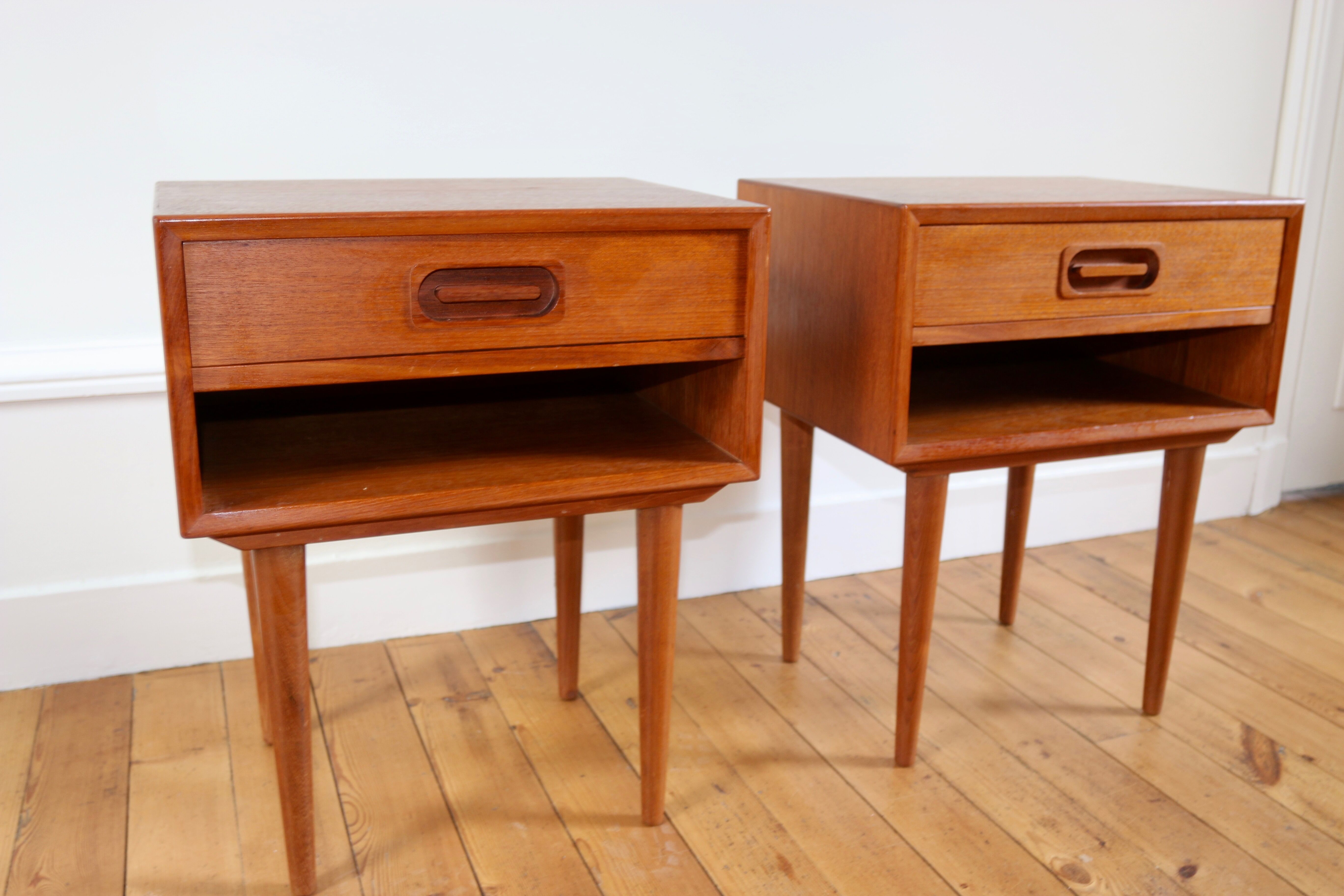 Scandinavian teak bedside pair Johannes Andersen