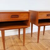 Scandinavian teak bedside pair Johannes Andersen