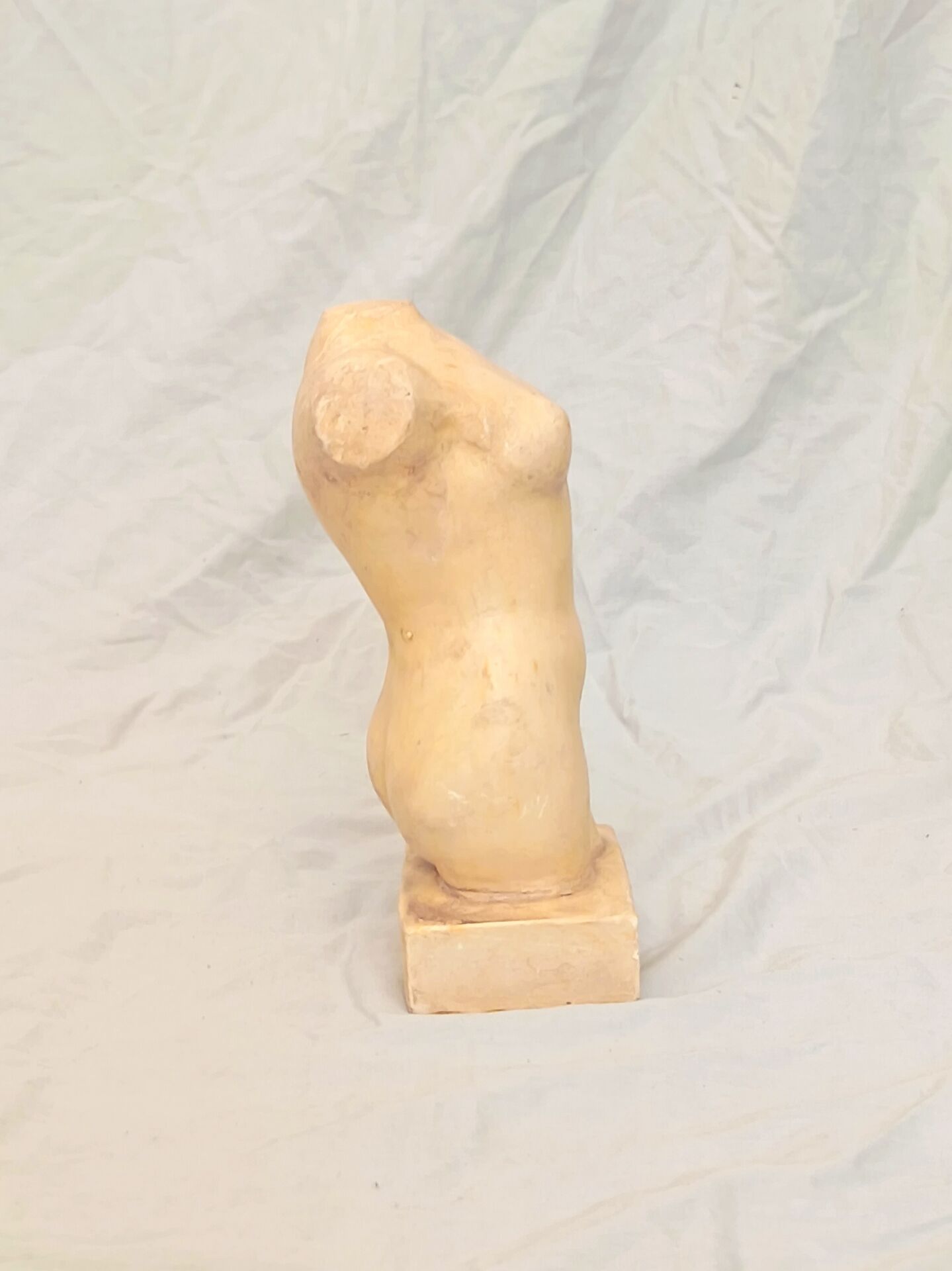 Sculpture en pierre de torse féminin