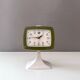 Green Space Age alarm clock with base by "Peter Germany",  NOS, 70's interior