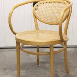 Thonet 210 R armchair in honey-coloured cane