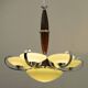 Art Deco Italian Chrome and "Incamiciato" Glass Chandelier, 1930s